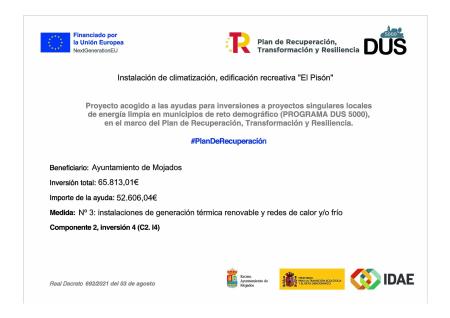 Imatge Instalación de climatización, edificación recreativa "El Pisón"