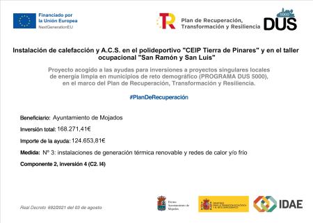 Imatge Instalación de calefacción y A.C.S.en el polideportivo "CEIP Tierra de Pinares" y taller ocupacional "San Ramón y San Luis"